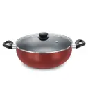 Prestige Omega Deluxe 3.5L Non-Stick Deep Kadai|Gas & Induction Compatible|PFOA Free Non-Stick | Stain Free Interior | Durable Lid - Sturdy Handles|1 Year Warranty