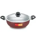 Prestige Omega Deluxe Non-Stick kadai (5L) with Stainless Steel lid|Gas & Induction Compatible|Metal Soon Friendly|Strong Handle|1 Year Warranty