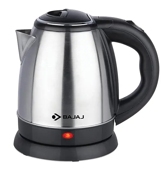 Bajaj Ktx 1.2 Litre Dlx Electric Kettle |1350W Kettle With Stainless Steel Body | Cordless Operation | Auto Shut-Off Mechanism | 2-Yr Warranty |Black, 1.2 Liter, 1350 Watt
