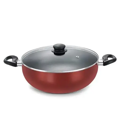 Prestige Omega Deluxe 3.5L Non-Stick Deep Kadai|Gas & Induction Compatible|PFOA Free Non-Stick | Stain Free Interior | Durable Lid - Sturdy Handles|1 Year Warranty